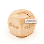Entscheidungswürfel aus Holz 3cm - Wunschgravur auf allen Seiten