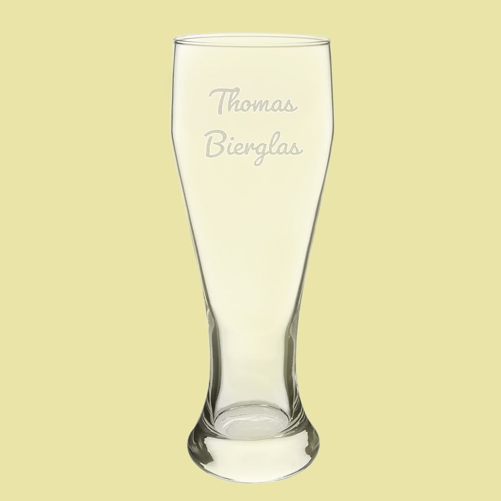 Weizenbierglas mit Wunschmotiv / Name graviert