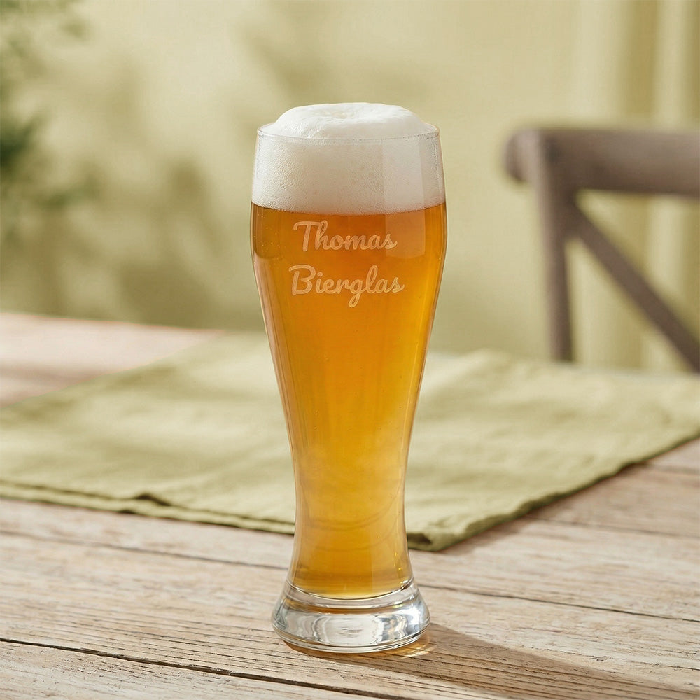 Weizenbierglas mit Wunschmotiv / Name graviert