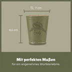 Würfelbecher Olivegruen - Inkl. 5 Würfel | Wunsch-Gravur mit Name & Motiv