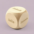 Entscheidungswürfel aus Holz 3cm - Wunschgravur auf allen Seiten