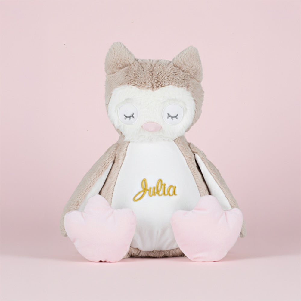 Kuscheltier mit Namen | Plüsch-Eule personalisieren