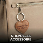 Leder HERZ Schlüsselanhänger mit Gravur | Braun | kostbar & liebevoll