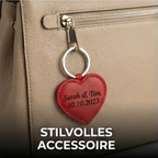 Leder HERZ Schlüsselanhänger mit Gravur | Rot | kostbar & liebevoll