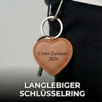 Leder HERZ Schlüsselanhänger mit Gravur | Braun | kostbar & liebevoll
