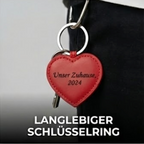 Leder HERZ Schlüsselanhänger mit Gravur | Rot | kostbar & liebevoll