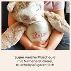 Kuscheltier mit Namen bestickt | Plüsch-Eule als Weihnachtsgeschenk