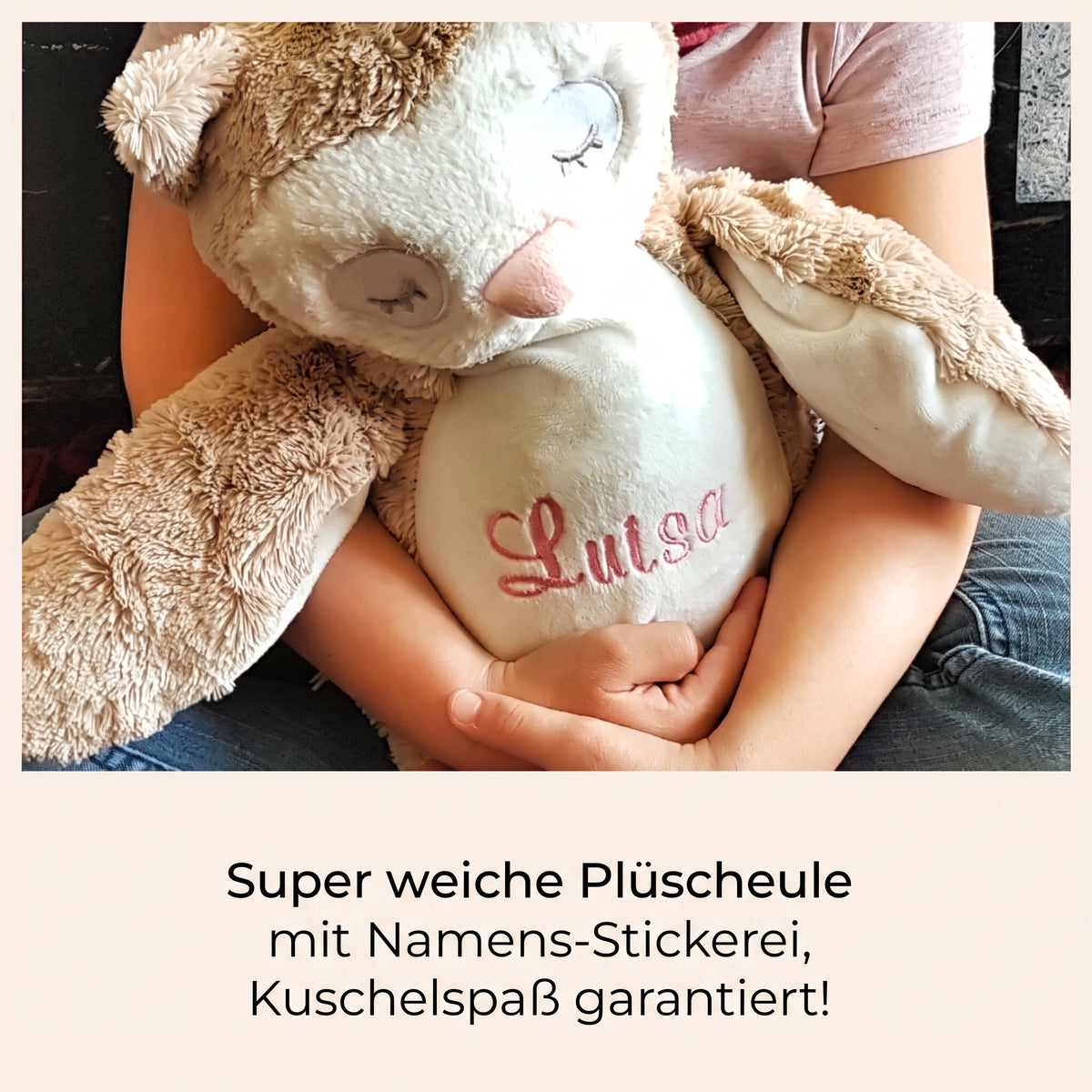 Kuscheltier mit Namen bestickt | Plüsch-Eule als Weihnachtsgeschenk