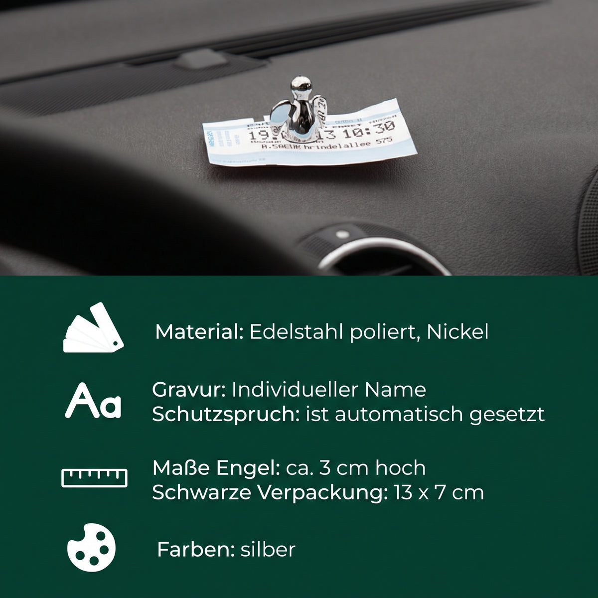 Schutzengel fürs Auto mit Gravur | Parkscheinhalter als Weihnachtsgeschenk