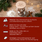 Personalisierte Keksglas mit Gravur | Weihnachtsgeschenk Holzdeckel