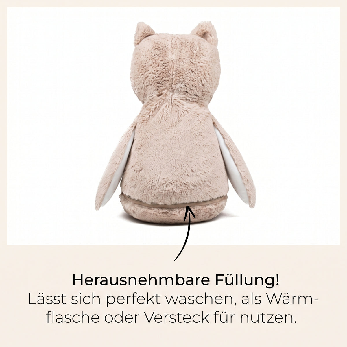 Kuscheltier mit Namen bestickt | Plüsch-Eule als Weihnachtsgeschenk