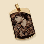 Dogtag mit Gravur | vergoldet | Fotogravur
