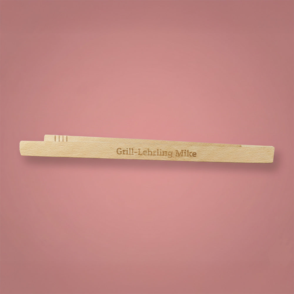 Holz-Grillzange 30 cm personalisiert mit Lasergravur