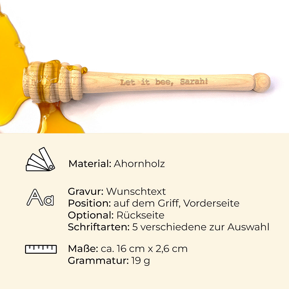 Personalisierter Honiglöffel mit Gravur | Süßes Geschenk zu Weihnachten