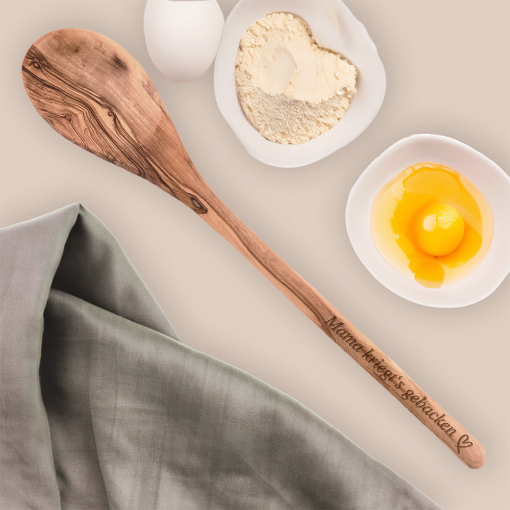 Kochlöffel aus Olivenholz mit Gravur | Edel & Einzigartig zum Muttertag