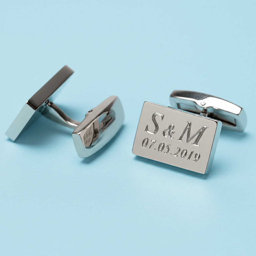 Manschettenknöpfe personalisiert mit Gravur I ECKIG