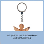 Schutzengel Schlüsselanhänger aus Olivenholz mit Gravur | Weihnachtsgeschenk