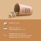 Würfelbecher Standard - Inkl. 5 Würfel | Wunsch-Gravur mit Name & Motiv