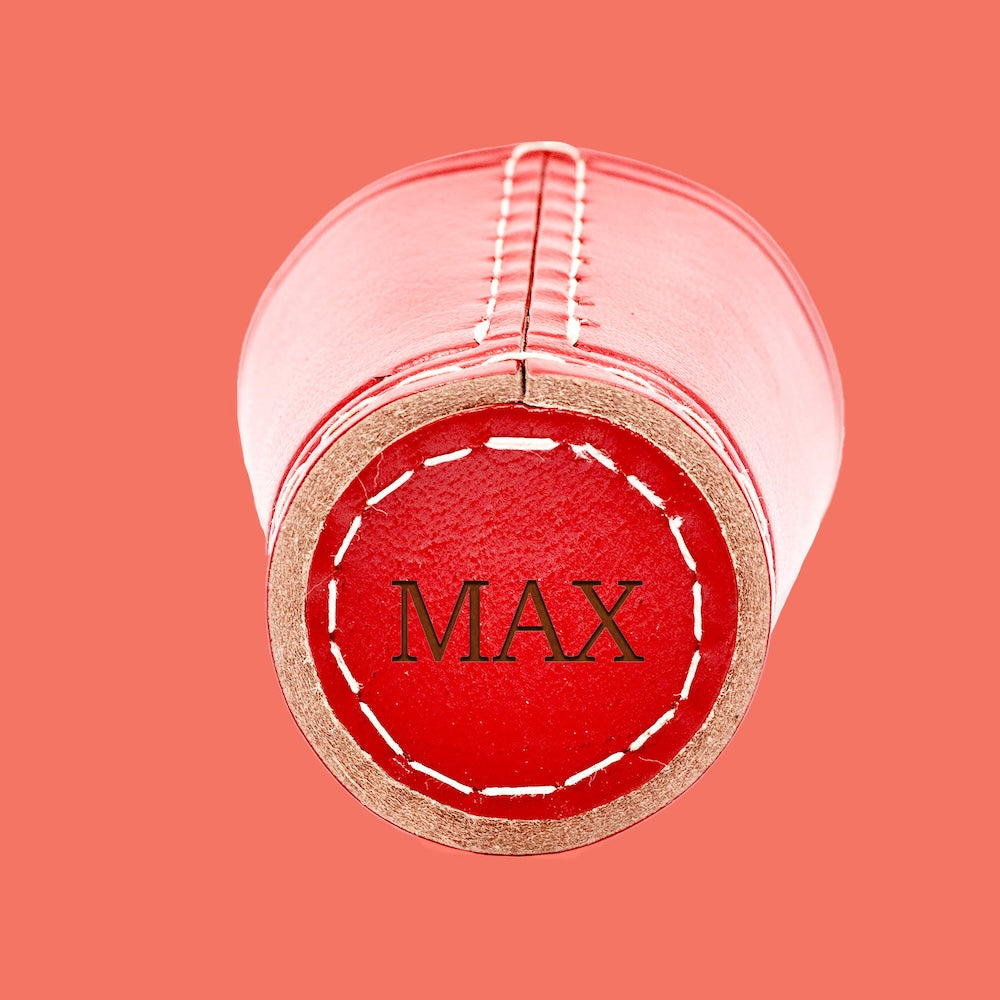 Würfelbecher Rot - Inkl. 5 Würfel | Wunsch-Gravur mit Name & Motiv