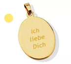 Anhänger mit Fotogravur | RUND | vergoldet