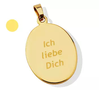 Anhänger mit Fotogravur | RUND | vergoldet