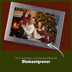 Bilderrahmen mit Gravur | Metall silbermatt