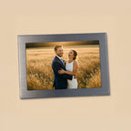 Bilderrahmen mit Gravur | Metall silbermatt