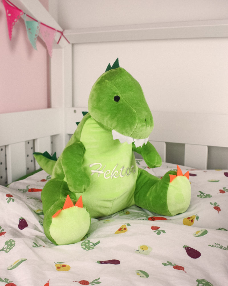 Plüsch-Dino mit Stickerei - Kuscheltier mit Namen