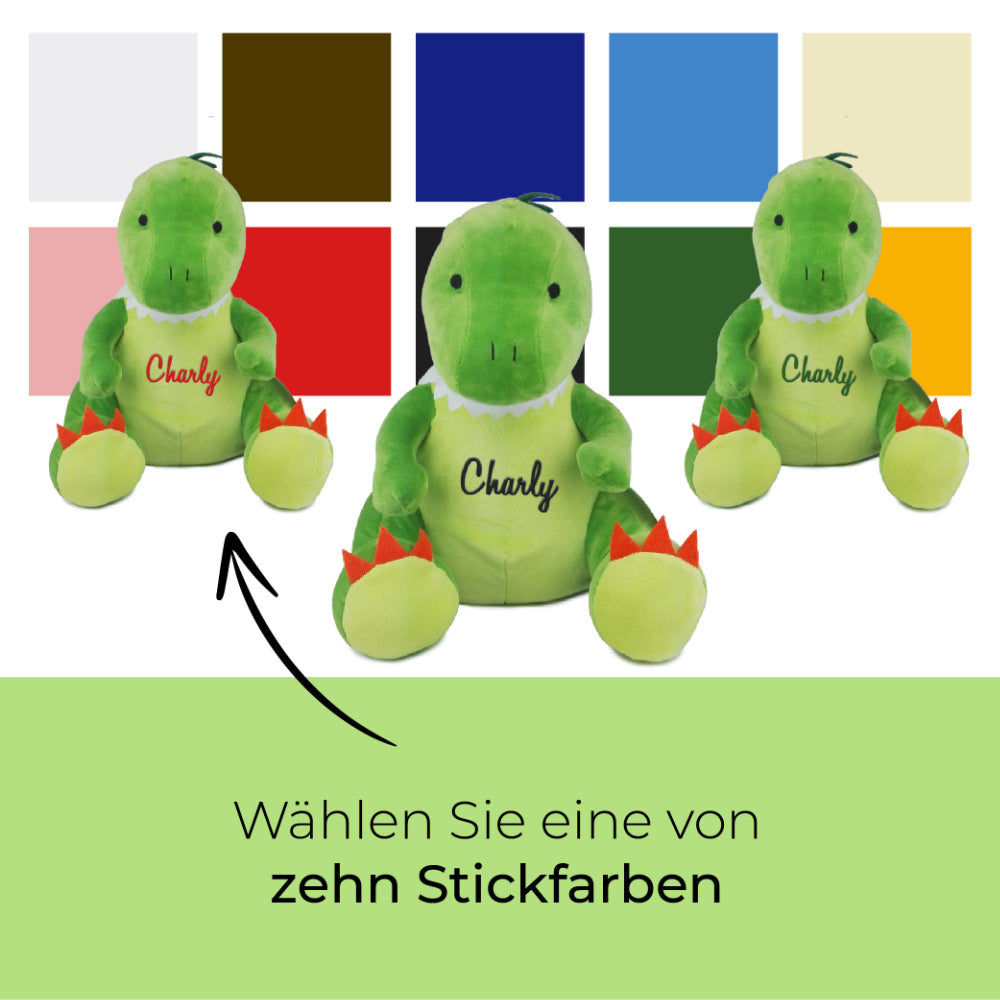 Plüsch-Dino mit Stickerei - Kuscheltier mit Namen