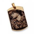 Dogtag mit Gravur | vergoldet | Fotogravur
