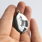 Kettenanhänger mit Fotogravur | Ovaler Anhänger Gravur