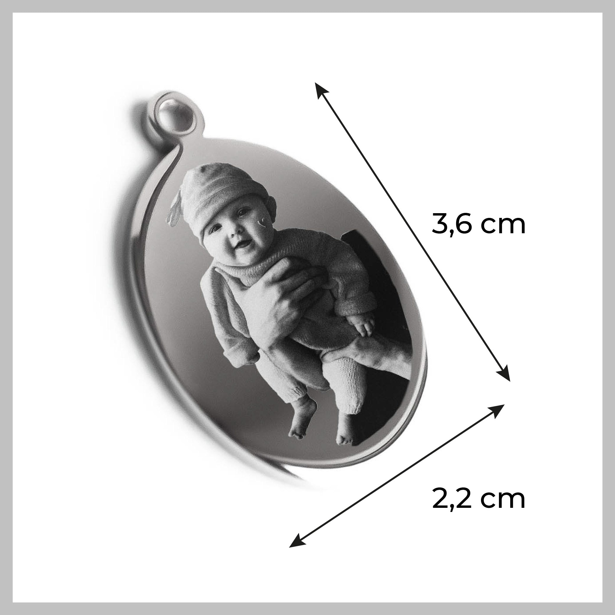 Kettenanhänger mit Fotogravur | Ovaler Anhänger Gravur
