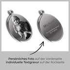 Kettenanhänger mit Fotogravur | Ovaler Anhänger Gravur