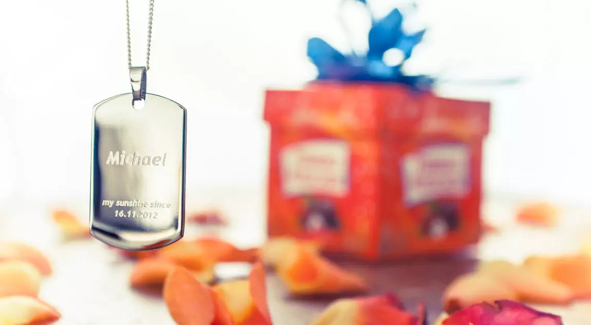 Dog Tag mit Fotogravur | Personalisierter Kettenanhänger