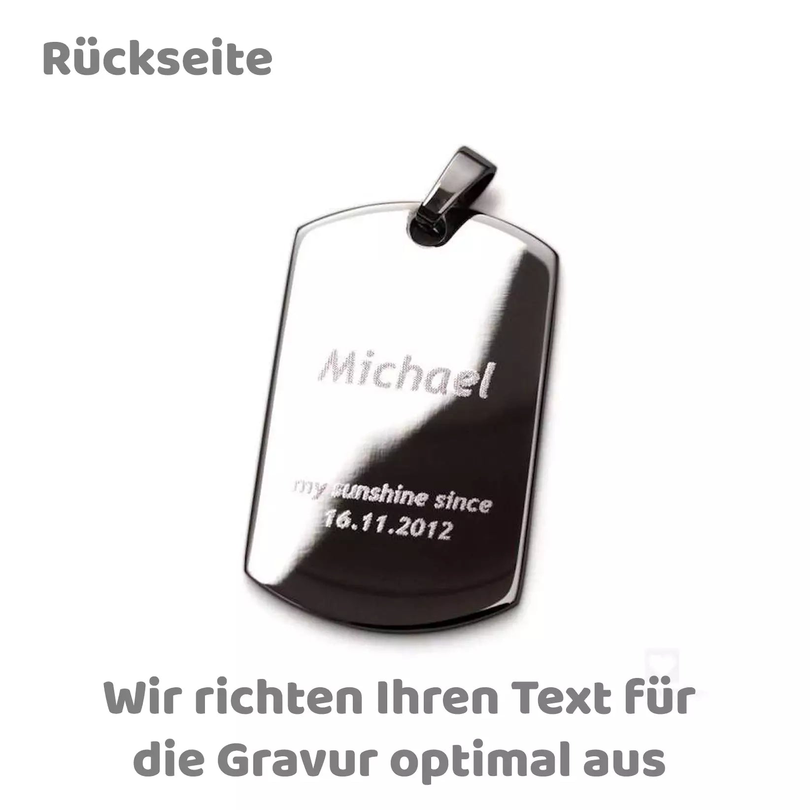 Dog Tag mit Fotogravur | Personalisierter Kettenanhänger