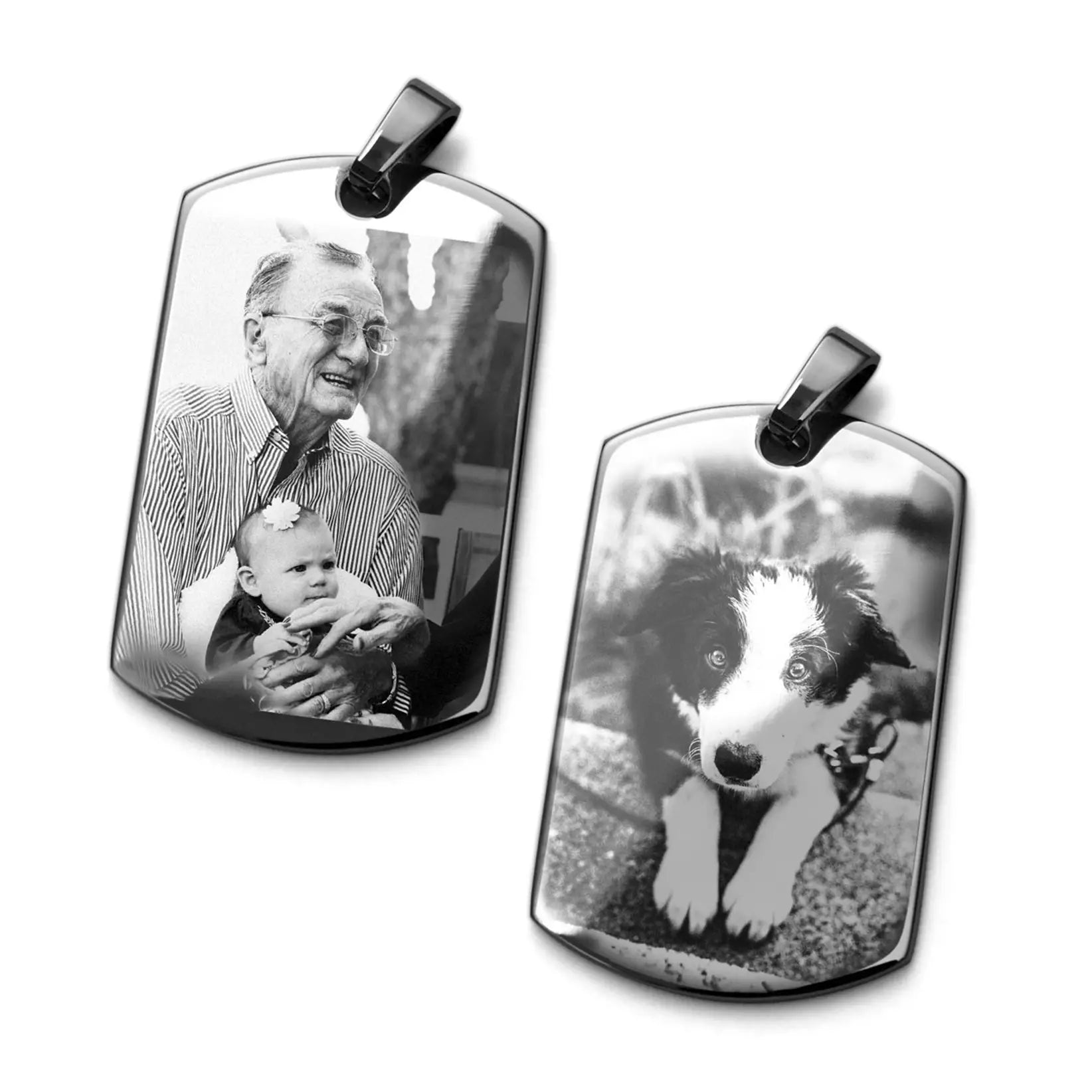 Dog Tag mit Fotogravur | Personalisierter Kettenanhänger