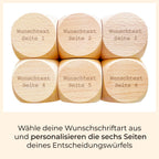 Individueller Würfel aus Holz - alle Seiten mit Wunschgravur