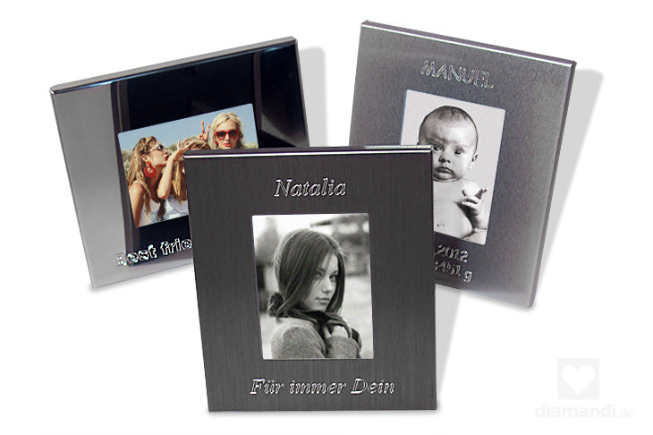 Passfoto Bilderrahmen mit GRAVUR | Mini Fotorahmen