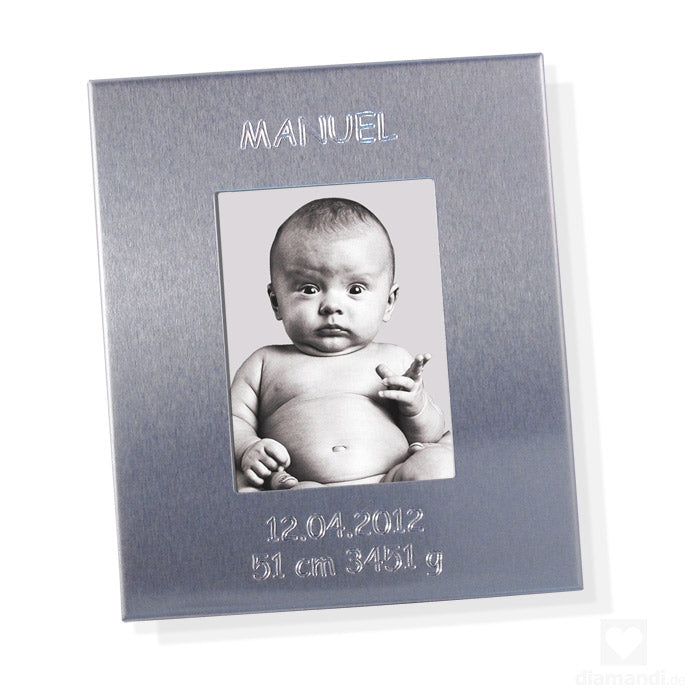 Passfoto Bilderrahmen mit GRAVUR | Mini Fotorahmen