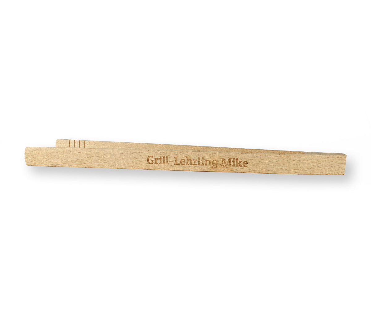 Holz-Grillzange 30 cm personalisiert mit Lasergravur