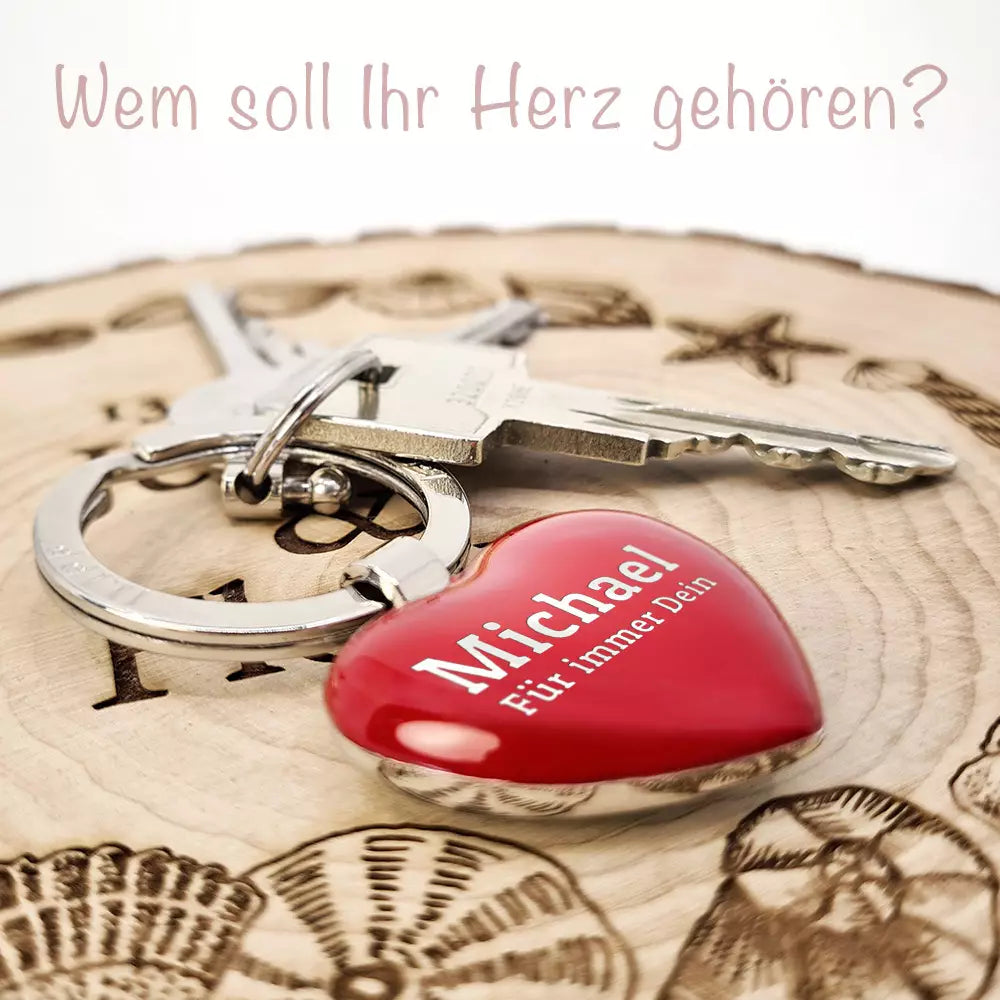 Herz-Schlüsselanhänger mit Gravur | Personalisiert mit Namen