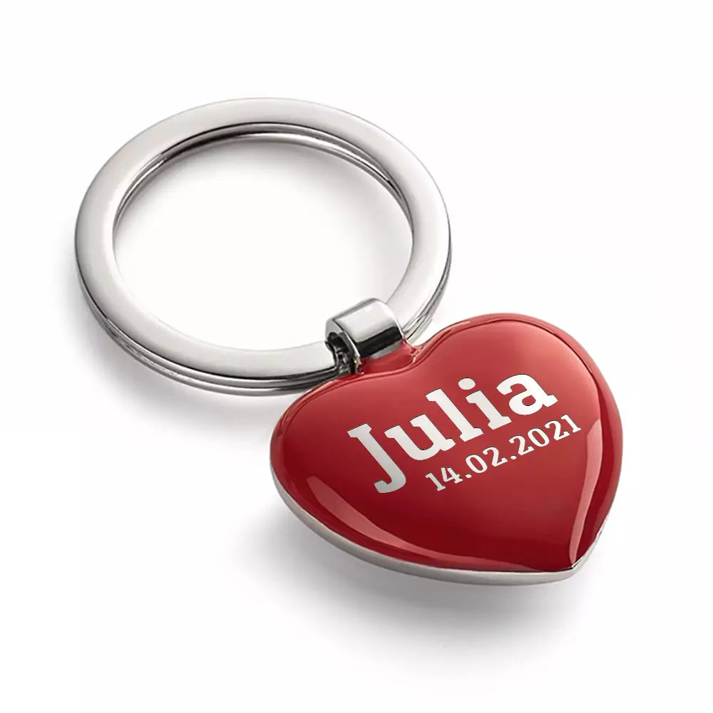 Herz-Schlüsselanhänger mit Gravur | Personalisiert mit Namen