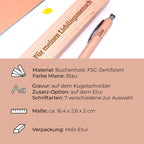 Naturholz Kugelschreiber mit Gravur im Holz Etui