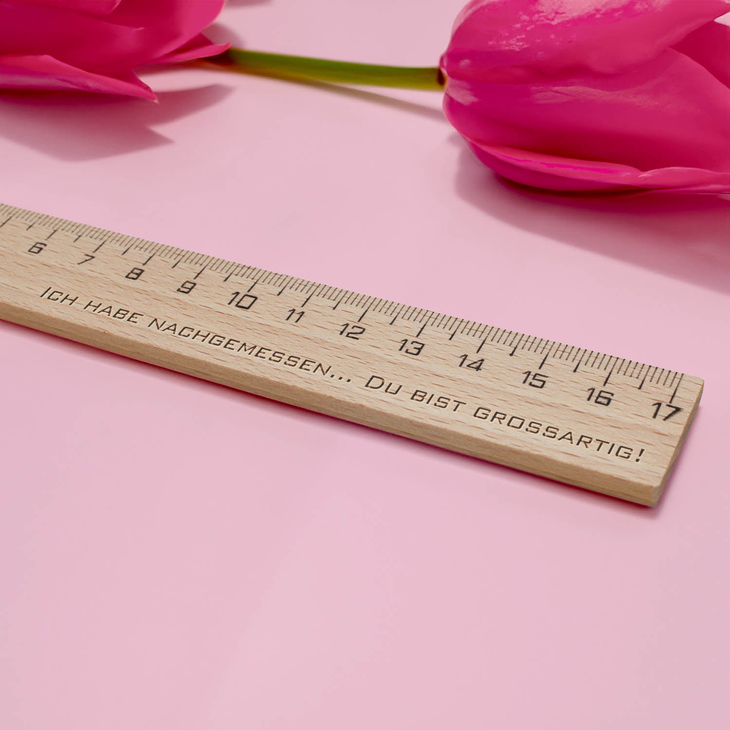 Holzlineal 17cm mit Laser-Gravur