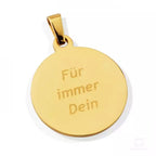 Anhänger mit Fotogravur | RUND | vergoldet