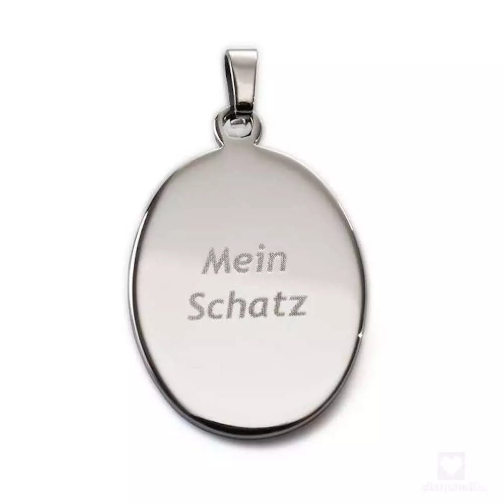 Kettenanhänger mit Fotogravur | Ovaler Anhänger Gravur