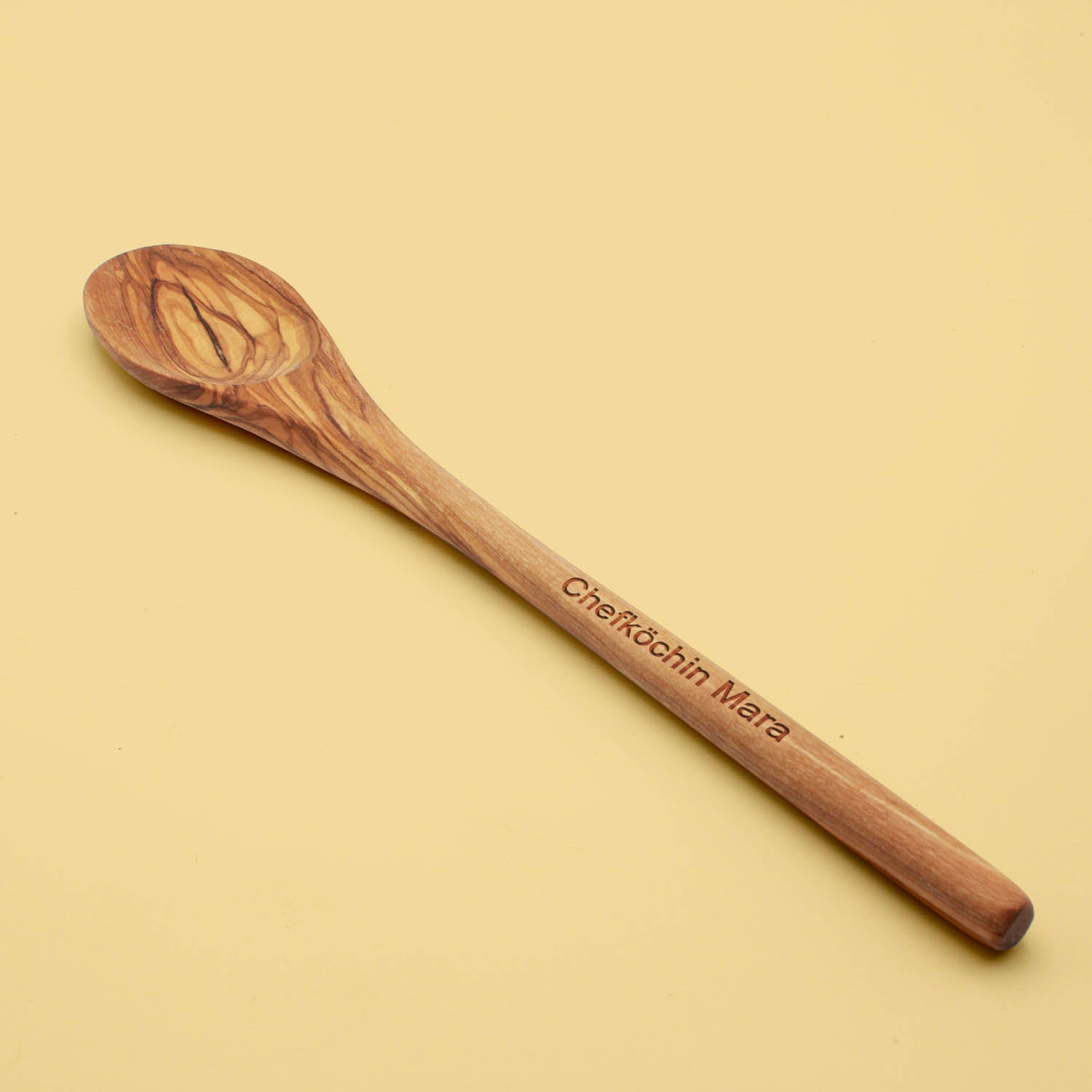 Kochlöffel aus Olivenholz mit Gravur | Edel & Einzigartig