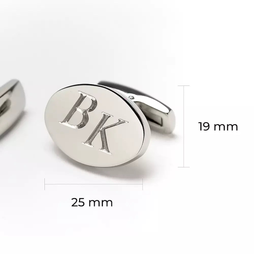Personalisierte Manschettenknöpfe mit Gravur | OVAL