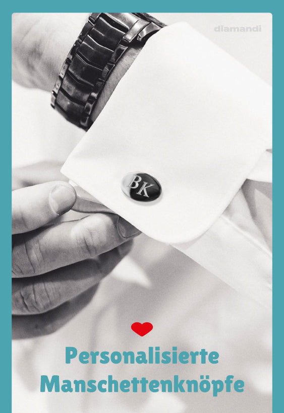 Personalisierte Manschettenknöpfe mit Gravur | OVAL