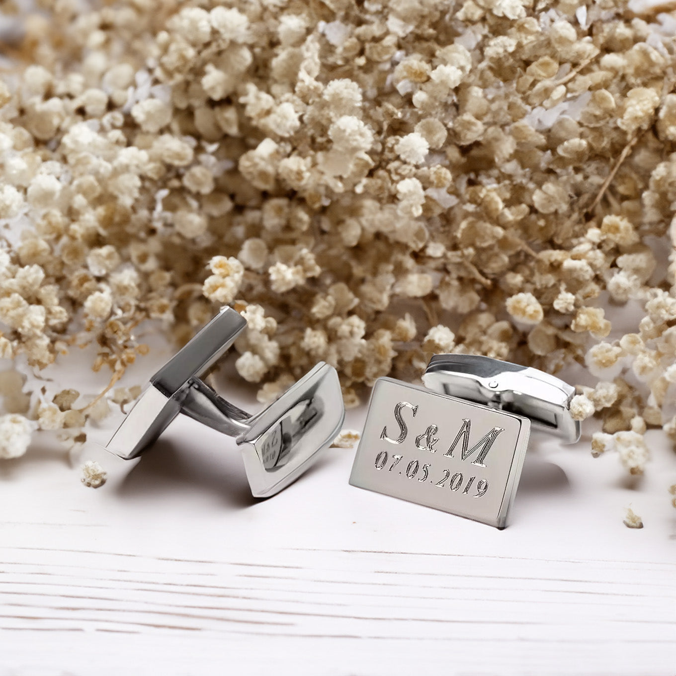 Manschettenknöpfe personalisiert mit Gravur I ECKIG
